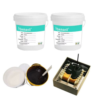 HN-8806A/B Two-Component Silicone Potting Compound,  available in white/grey/black, with 0.76 w/m.k thermal conductivity, ideal for electronic component protection.